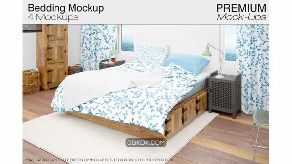 دانلود موکاپ ست رو تختی Bedding Mockup Set