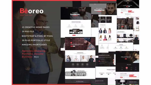 دانلود قالب لایه باز چند منظوره Beoreo | Multi-Purpose PSD Template