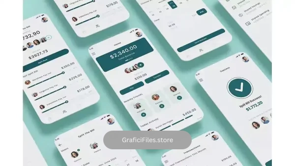 دانلود رابط کاربری اپلیکیشن پرداخت صورت حساب Bill Split, Payment & Invoice Splitter App & Ui