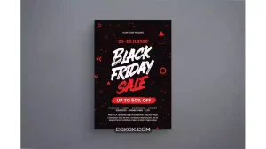 دانلود طرح لایه باز تراکت بلک فرایدی Black Friday