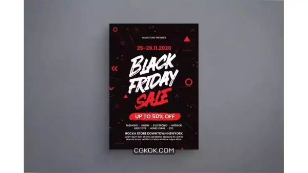 دانلود طرح لایه باز تراکت بلک فرایدی Black Friday
