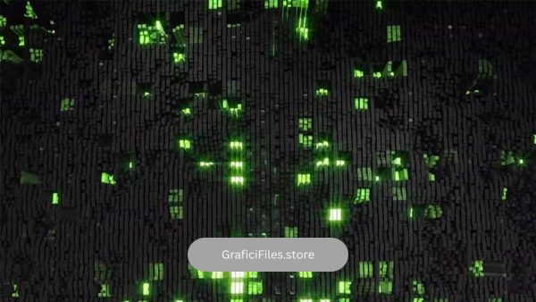 دانلود فوتیج Black Green Flashing Squares