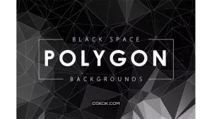 دانلود بک گراند چند ضلعی مشکی Black Space Polygon Backgrounds