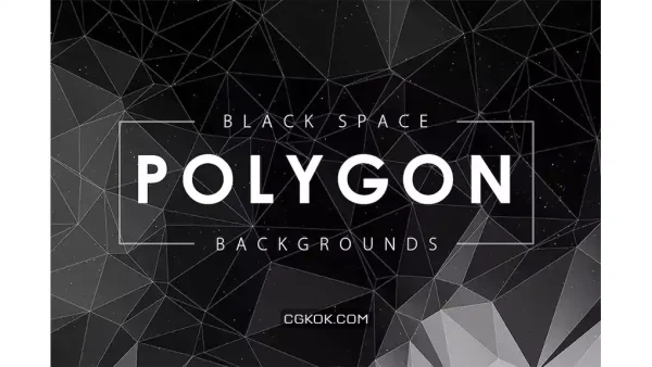 دانلود بک گراند چند ضلعی مشکی Black Space Polygon Backgrounds