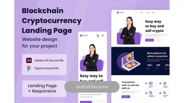 دانلود رابط کاربری وبسایت ارز دیجیتال بلاک چین Blockchain Cryptocurrency Web Design