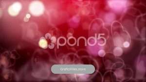 دانلود بک گراند موشن گرافیک بوکه و قلب Bokeh Circles & Hearts