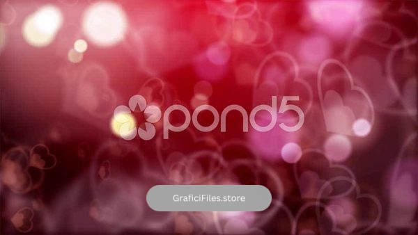 دانلود بک گراند موشن گرافیک بوکه و قلب Bokeh Circles & Hearts