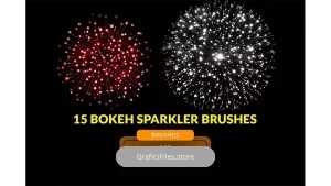 دانلود 15 براش جرقه آتش فتوشاپ Bokeh sparkler and fireworks photoshop brushes
