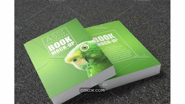 دانلود موکاپ کتاب Book Mock-Up | A5 | Soft Cover
