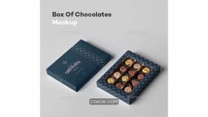 دانلود موکاپ جعبه شکلات Box Of Chocolates Mock-up