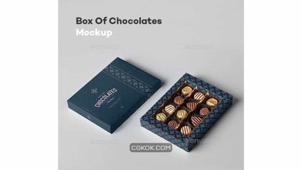 دانلود موکاپ جعبه شکلات Box Of Chocolates Mock-up