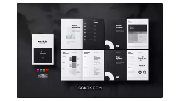 دانلود طرح لایه باز دفترچه راهنما Brand Guidelines