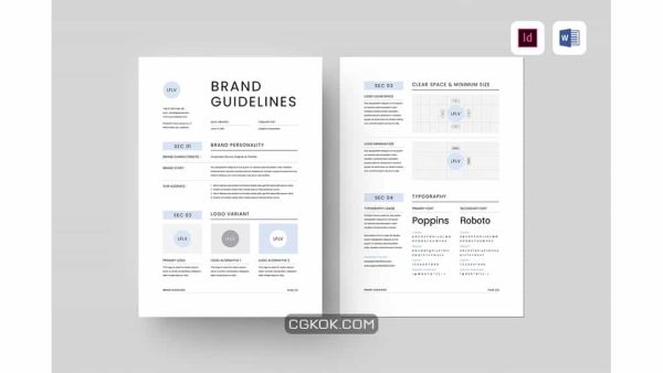دانلود قالب آماده ورد دستورالعمل برند Brand Guidelines | MS Word & Indesign
