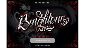 دانلود فونت انگلیسی تاتو Brigthone – Tattoo Lettering