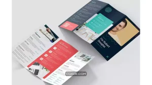دانلود طرح لایه باز بروشور رزومه سه لت Brochure – Resume Tri-Fold