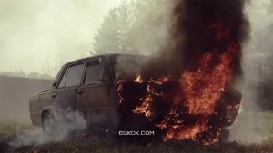 فوتیج آتش سوزی ماشین Burning Car Fire And Smoke