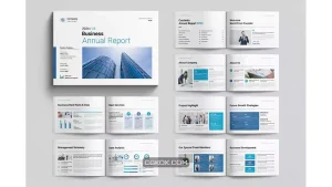 دانلود قالب ایندیزاین گزارش سالانه کسب و کار Business Annual Report Template Landscape