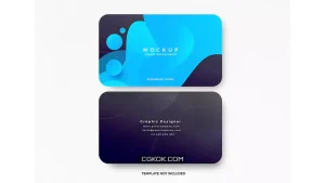 دانلود موکاپ کارت ویزیت مدرن Business card mockup with liquid design