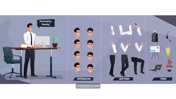 دانلود وکتور مرد تاجر Business character