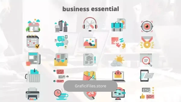 پروژه افترافکت آیکون انیمیشن کسب و کار Business Essential – Flat Animation Icons