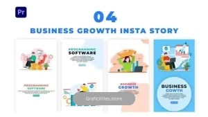 پروژه پریمیر موشن گرافیک استوری اینستاگرام برنامه نویسی نرم افزار Business Growth With Programming Software Instagram Story