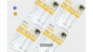 دانلود قالب آماده ورد فاکتور تجاری Business Invoice Word