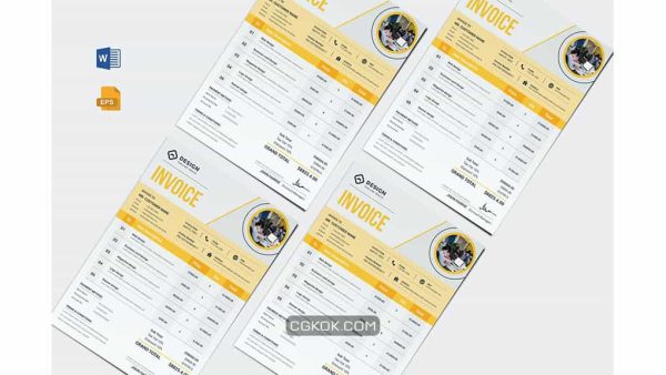 دانلود قالب آماده ورد فاکتور تجاری Business Invoice Word