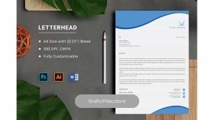 دانلود قالب آماده ورد سربرگ تجاری Business Letterhead Word