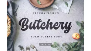 دانلود فونت انگلیسی دست نویس Butchery – Bold Script Font