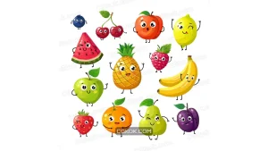 دانلود وکتور میوه کارتونی