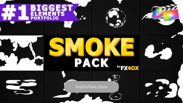 پروژه آماده فاینال کات پرو انیمشن کارتونی دود Cartoon SMOKE Elements Collection