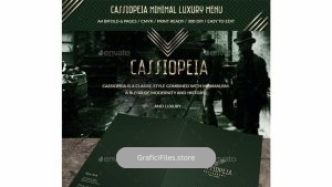 دانلود فایل لایه باز منو غذا با طرح مینیمال و لاکچری Cassiopeia Minimal Luxury Menu