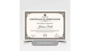 دانلود طرح لایه باز لوح تقدیر کلاسیک Classic certificate award template