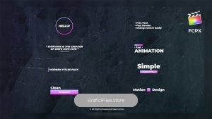 پروژه آماده فاینال کات پرو تایتل Clean and Simple Titles Package For FCPX