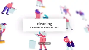 پروژه افترافکت موشن گرافیک نظافتچی Cleaning – Character Set