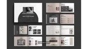 دانلود قالب ایندیزاین راهنمای خوش آمدگویی مشتری Client Welcome Guide Template Landscape