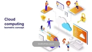 پروژه افترافکت موشن گرافیک ایزومتریک حافظه ابری Cloud Computing – Isometric Concept