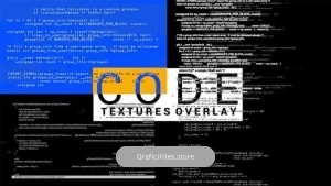دانلود فوتیج نمایش کد برنامه نویسی روی صفحه نمایش Code Textures Overlay