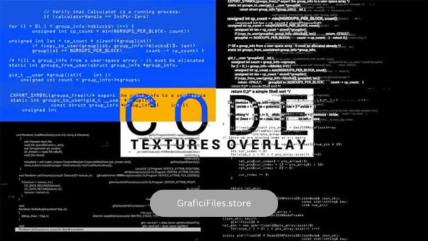 دانلود فوتیج نمایش کد برنامه نویسی روی صفحه نمایش Code Textures Overlay