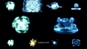 دانلود فوتیج انفجار انرژی رنگارنگ Colorful Energy Explosions Pack