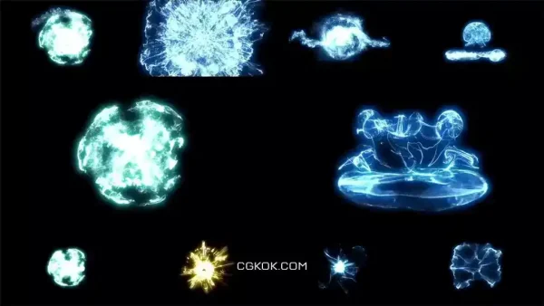 دانلود فوتیج انفجار انرژی رنگارنگ Colorful Energy Explosions Pack