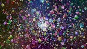 دانلود پس زمینه متحرک ذرات رنگی Colorful Flying Particles Background