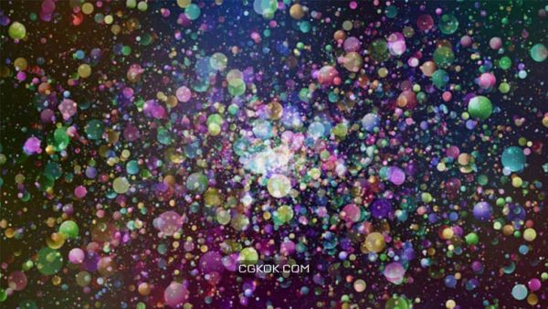 دانلود پس زمینه متحرک ذرات رنگی Colorful Flying Particles Background