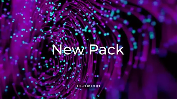 دانلود بک گراند موشن گرافیک فیبر درخشان رنگی Colorful Glowing Fibers Background Pack