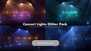 دانلود بک گراند موشن گرافیک نور استیج Concert Lights Glitter Pack 6