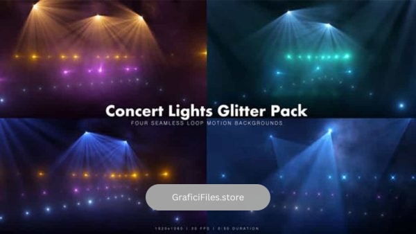 دانلود بک گراند موشن گرافیک نور استیج Concert Lights Glitter Pack 6