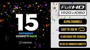 دانلود فوتیج کاغذ رنگی جشن Confetti Pack