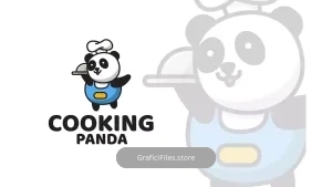 دانلود وکتور لوگو پاندا آشپز Cooking Panda Cute Logo Template