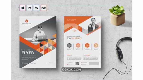 دانلود قالب آماده ورد تراکت شرکتی Corporate Flyer Template