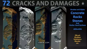 دانلود آلفا و براش صدمه و شکاف Cracks and Damages Pack